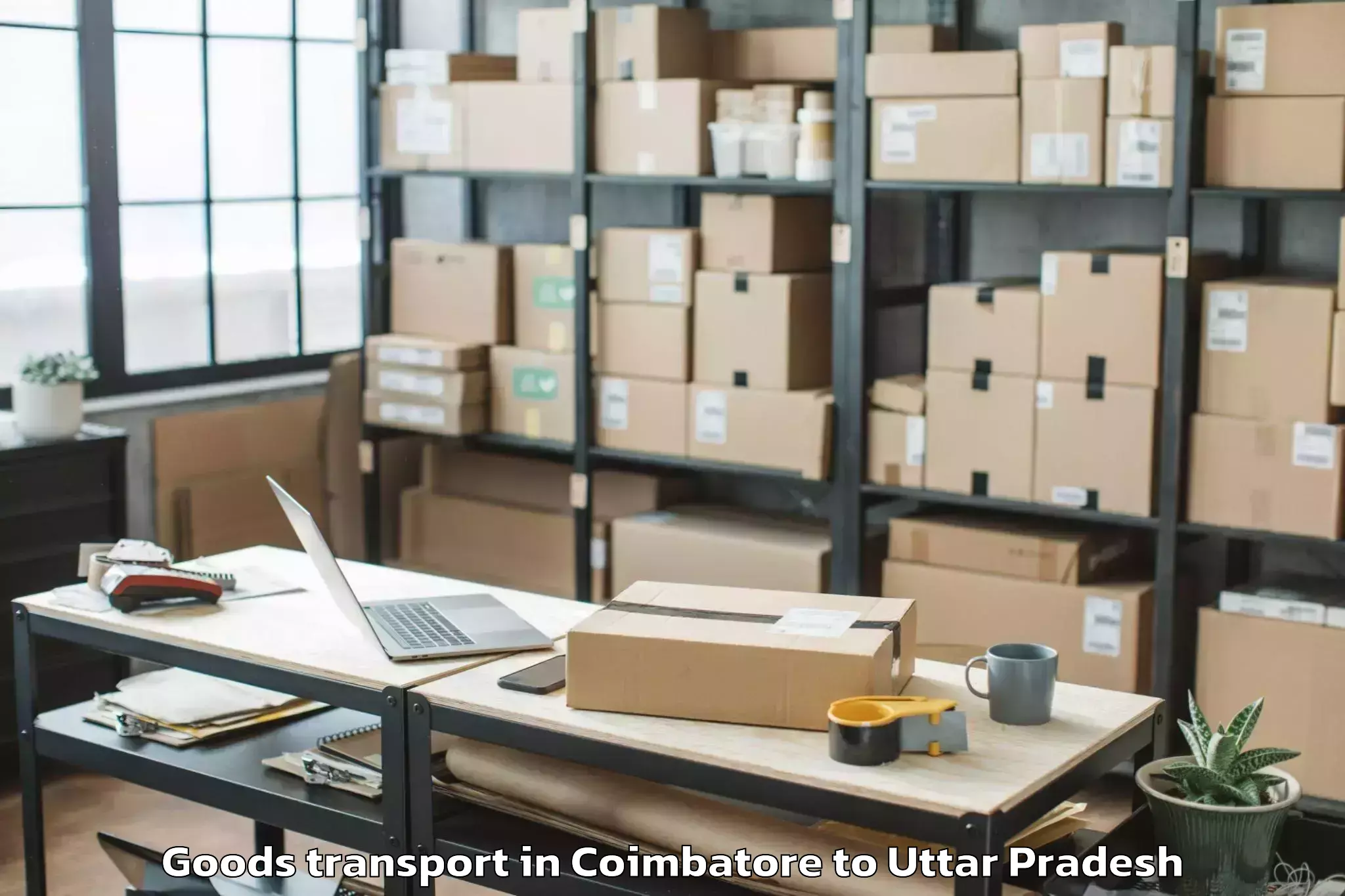 Easy Coimbatore to Lawar Khas Goods Transport Booking